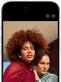 iPhone Air, front exterior, Center Stage for photos feature in use
