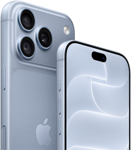 iPhone 18 Pro, glacier, front and back view showing Ceramic Shield, triple camera system